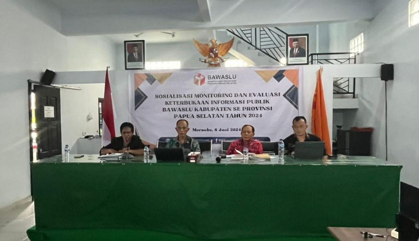 Bawaslu Papua Selatan Malaksanakan Sosialisasi Monitoring dan Evaluasi Keterbukaan Informasi Publik