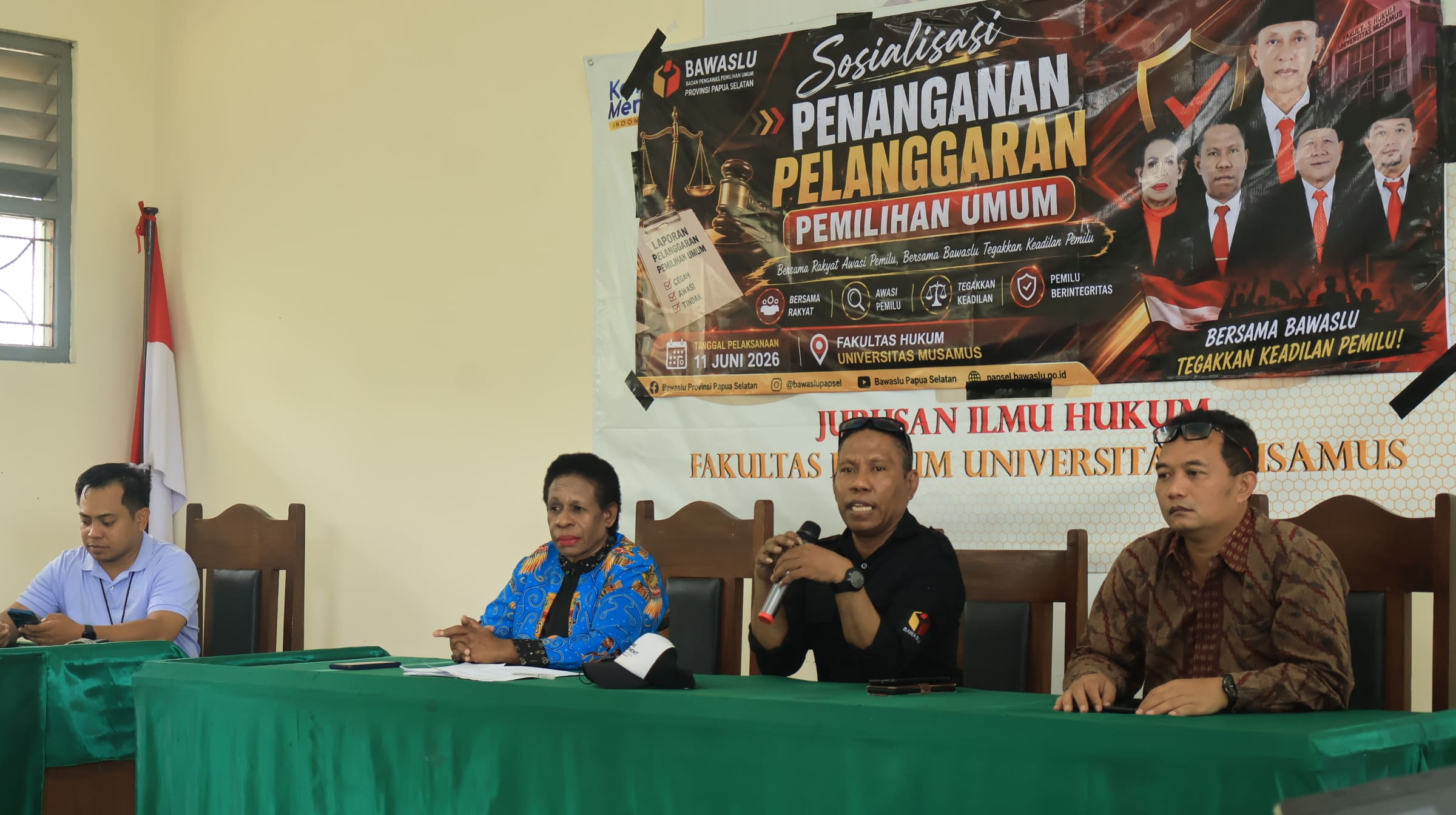 Bawaslu Papua Selatan Edukasi Mahasiswa FH Unmus tentang Penanganan Pelanggaran Pemilu