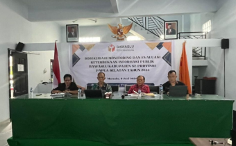 Bawaslu Papua Selatan Malaksanakan Sosialisasi Monitoring dan Evaluasi Keterbukaan Informasi Publik